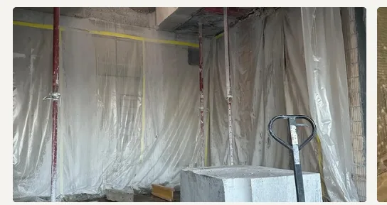 Abbruch – Schutzfolie und Abstützung im Innenraum