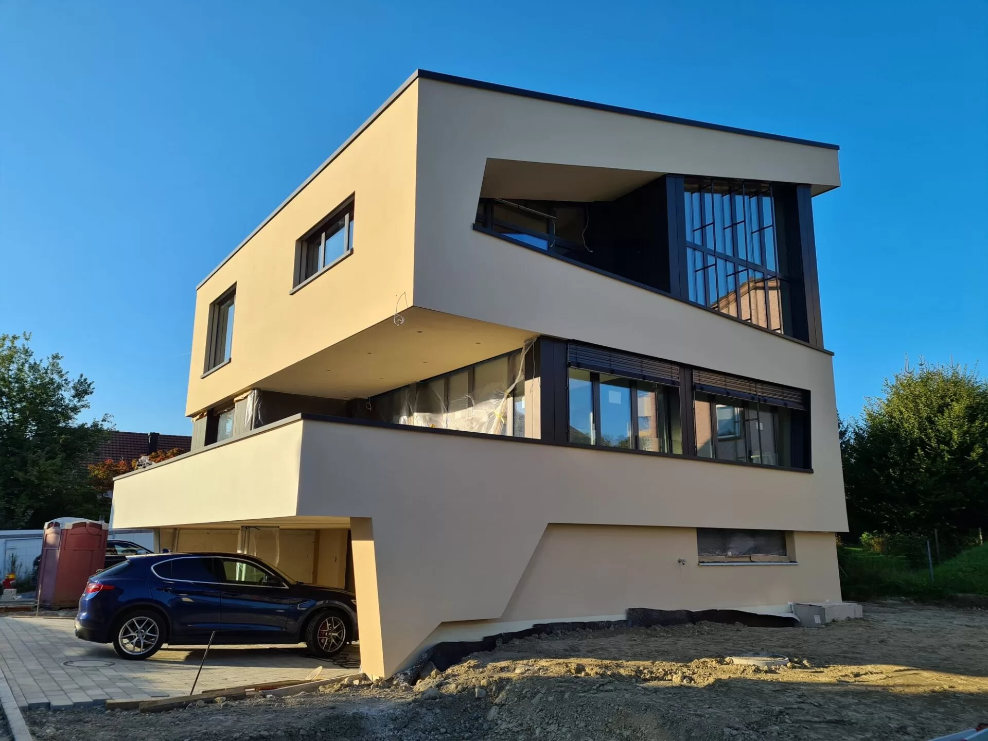 Niedrigenergiehaus Ürklisweg – Rohbauphase Betonkonstruktion